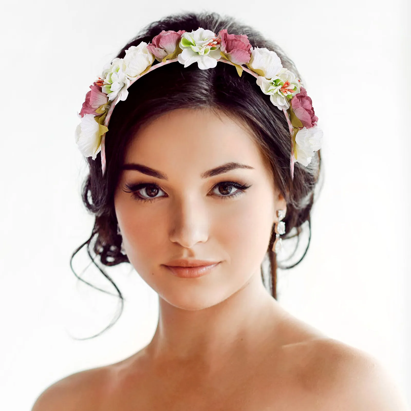 Lifelike Floral Headband Comfortable Flower Hairband Wedding Party Headpiece Romantic Flower Crown for Women Headband for Women
