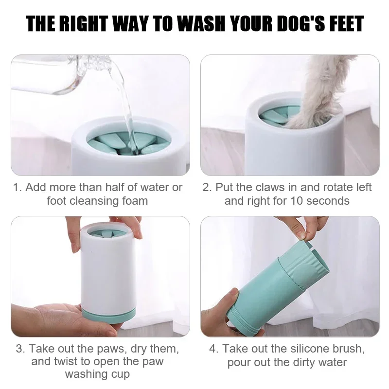 Pet Cats Cleaner Dogs Foot Clean Cup for Quick Foot Washing Tool Plastic Washing Brush Paw Washer Pet Accessories