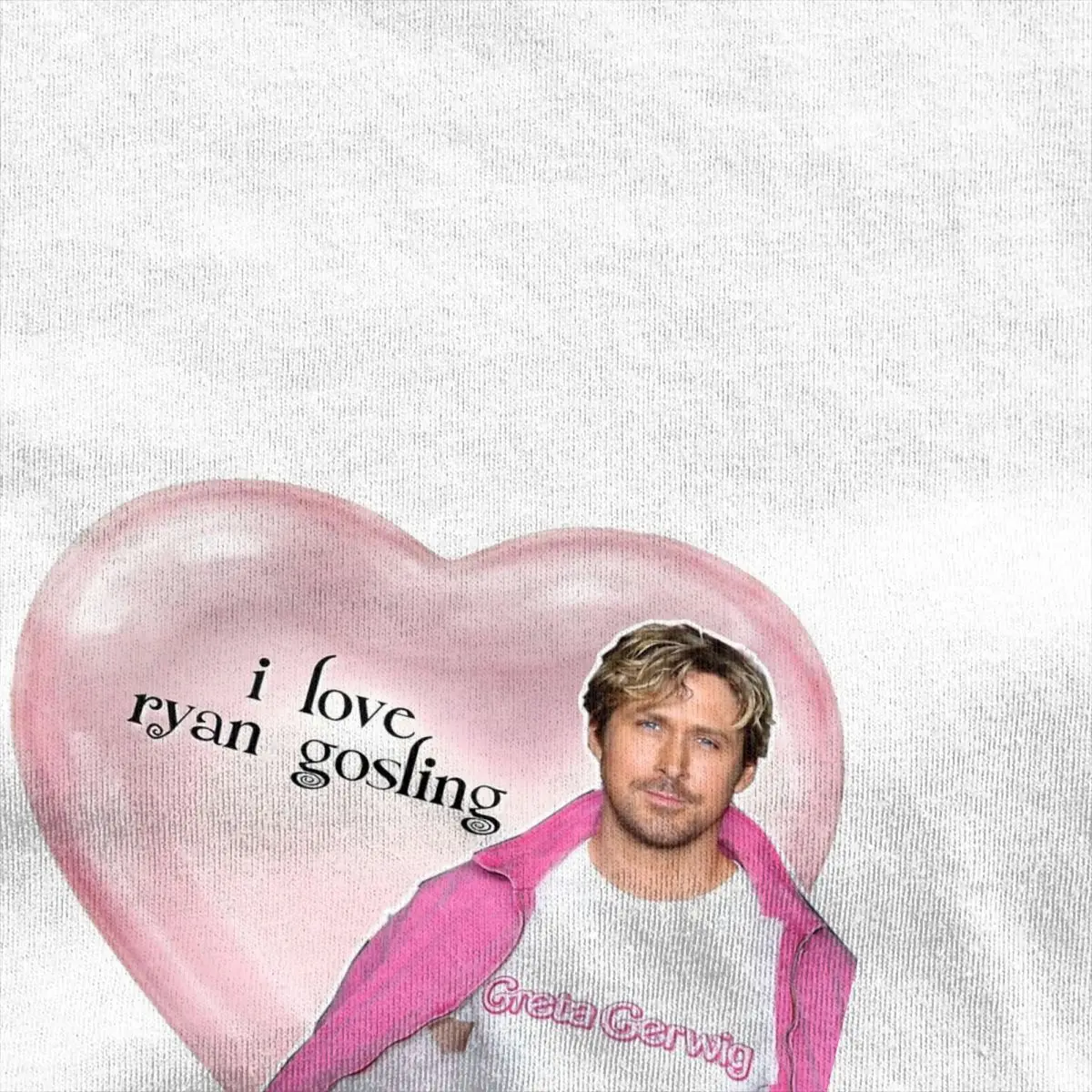 Men Women Shirt I Love Ryan Gosling Stuff Vintage Pure Cotton Short Sleeve Pink Heart T Shirt O Neck Clothing Plus Size