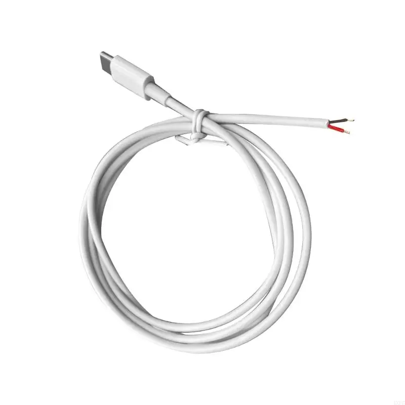 USB C to 2-контактный кабель с открытым концом, 5 В/2 А, USB Type C, штекер, 2-контактный разъем, сменный провод питания, кабель «сделай сам», для светодиодного освещения