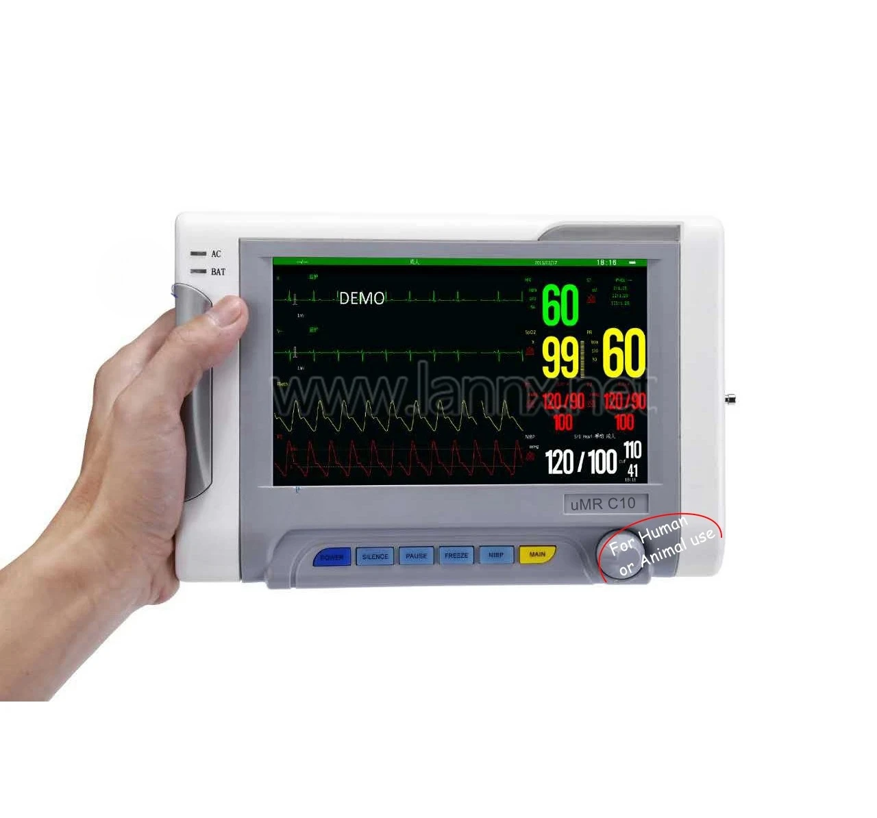 

LANNX uMR C10 Hospital veterinary multiparameter Human and animal use patient monitor Handheld Vital Signs Monitoring Equipment