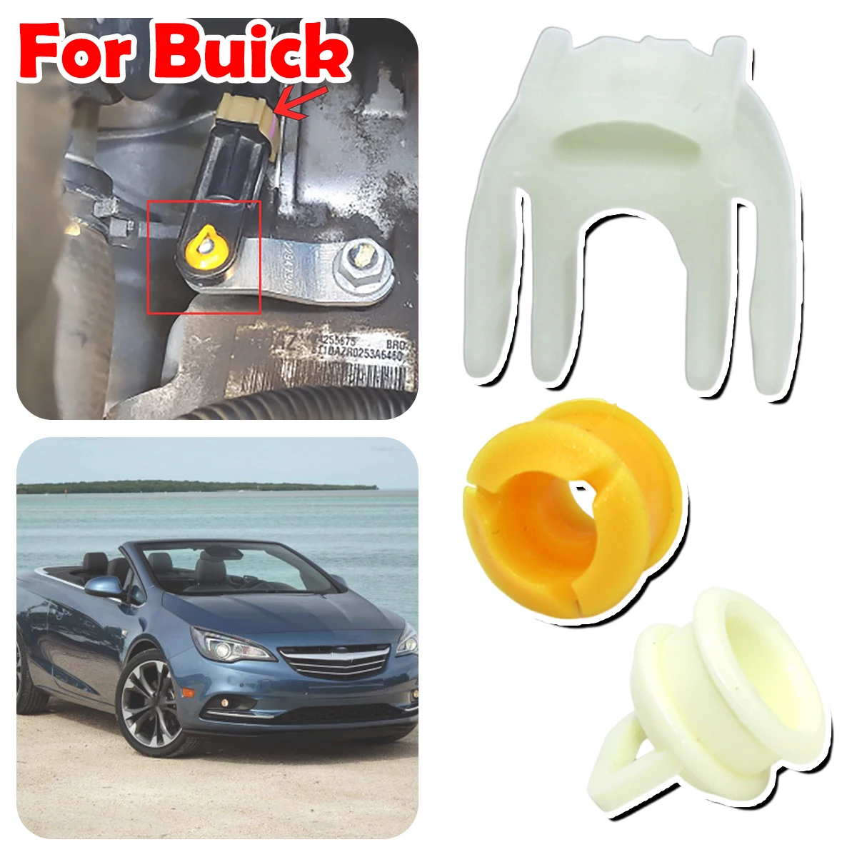 

3Pcs Shift Cable Bushing Lock Clip For Buick Enclave Verano Cascada AT Range Selector Shft Lever Adjuster Gearbox Repair Kit