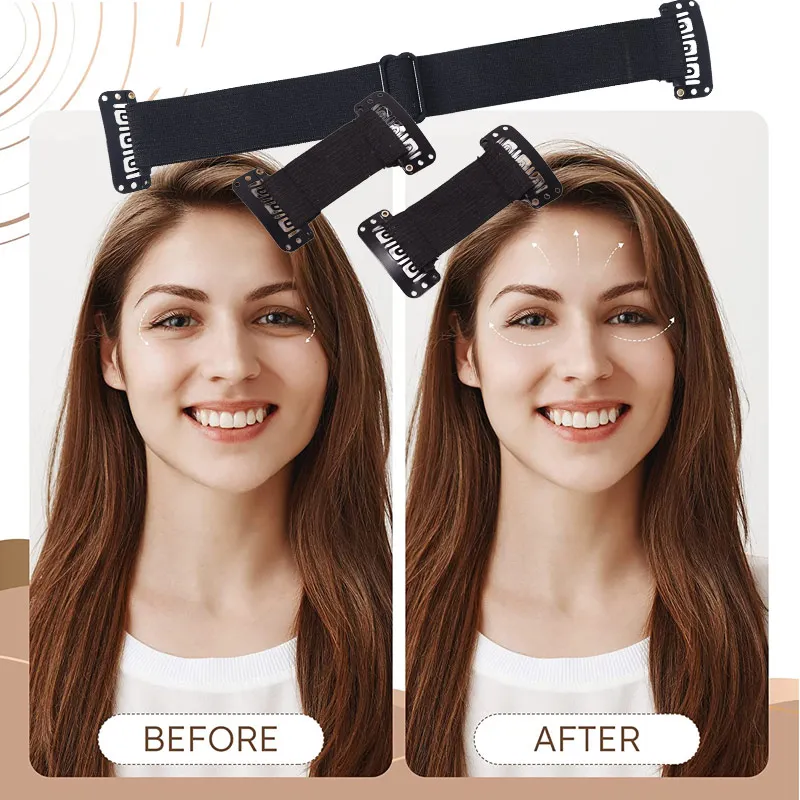 Bandeaux élastiques réutilisables avec clips, ceinture d'étirement de lifting du visage, sangle commandée, bande élastique réglable pour cheveux