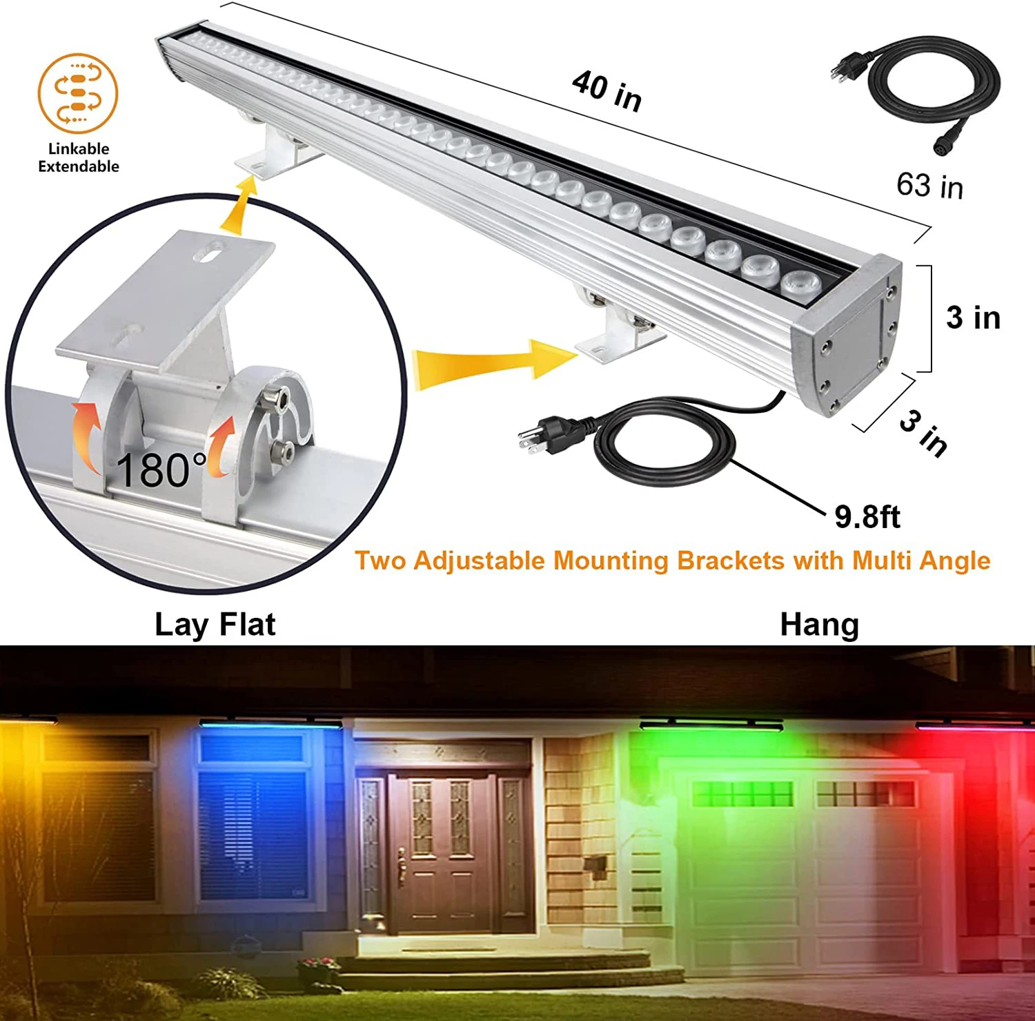Panel pengontrol dapat mengontrol DMX512 + 2.4G DC5V-DC24V LED lampu dinding Wsher RGB warna berubah Dimmable LED Linear lampu Bar