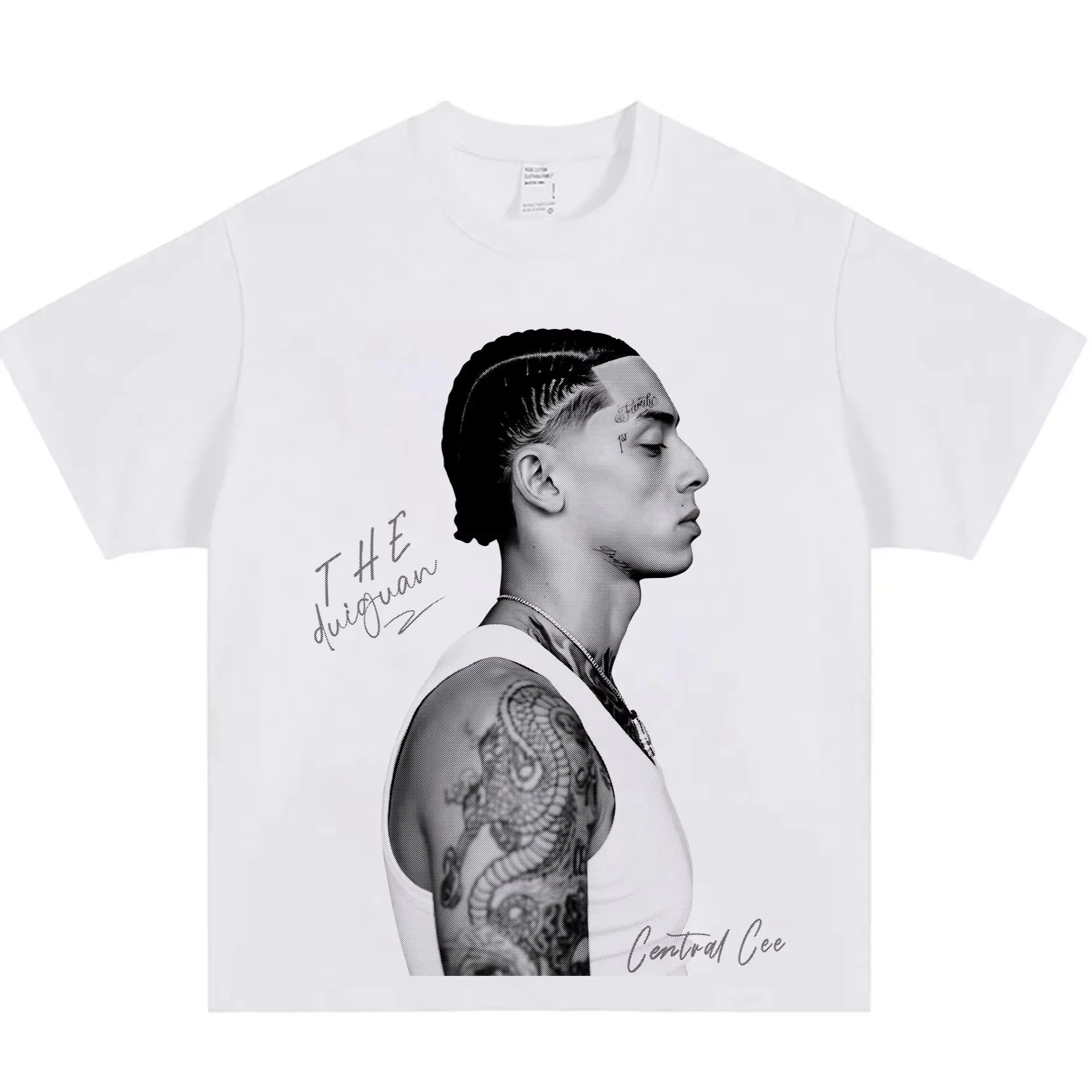 2026 Summer Central Cee Graphic T-Shirt Men Minimalist Vibe Tee Hip Hop Artist Fan Merch Breathable Cotton Streetwear Casual Top