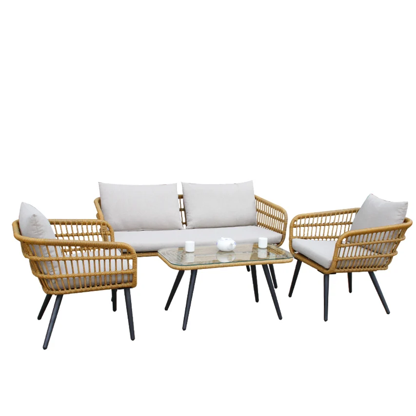 

Vine chair sofa combination balcony courtyard hotel homestay waterproof leisure rattan woven sofa chair