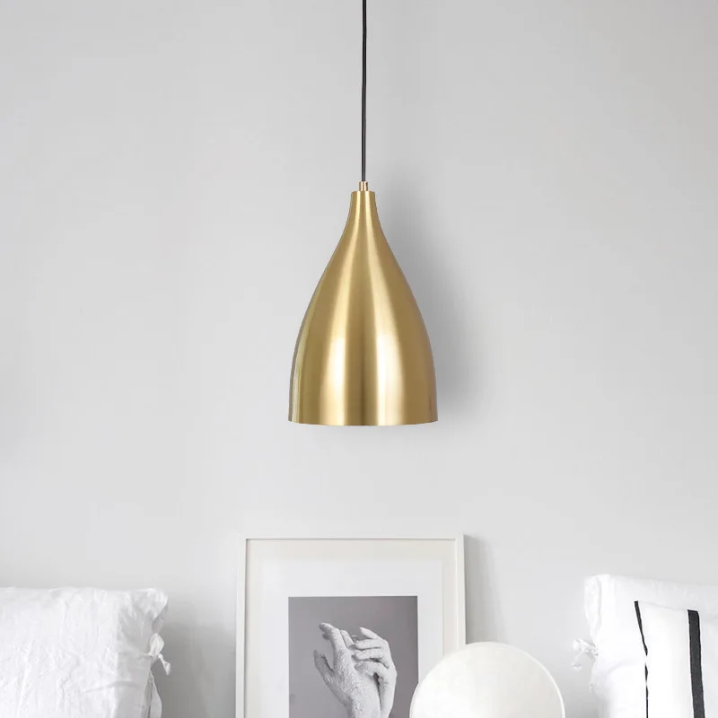 

Nordic Gold Lamps Single Bar Chandelier Creative Personality Bedroom Bedside Chandelier Industrial Wind Simple Restaurant Lamp