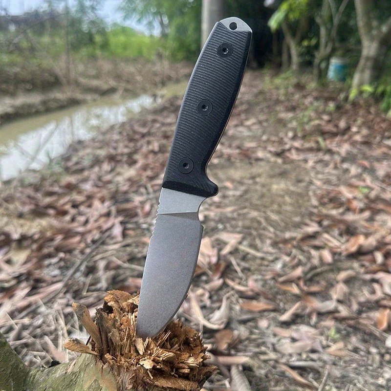 Straight Knife Blade S35VN Steel with A Stone-washed Edge G10 Outdoor Camping Survival Hunting Portable Multitools Knives