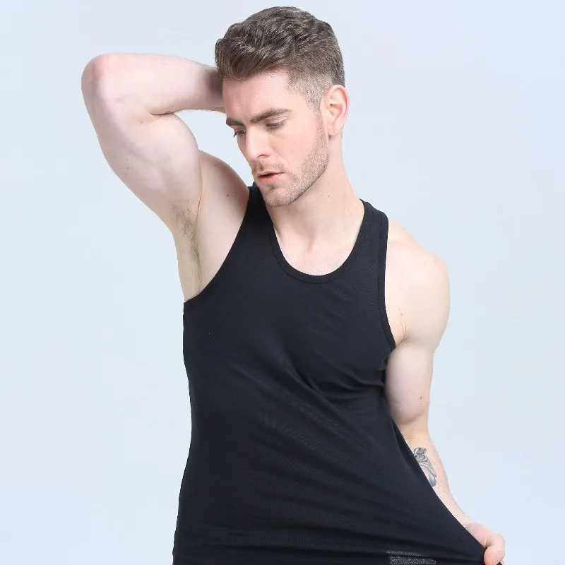 Summer Solid Color Plus Size Vest for Men's Health, Breathable and Elastic Men's Vest, Sports Sweatshirt, Base Trend