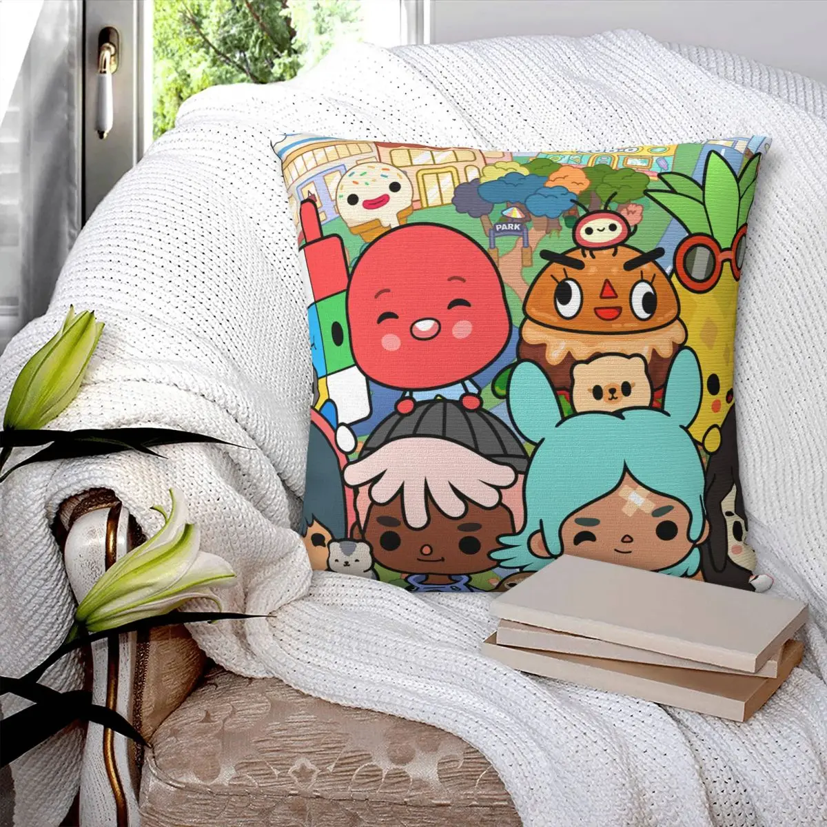 Toca Life Box Toca Boca Cute Game Square Pillowcase Pillow Cover Cushion Zip Decorative Throw Pillow for Home Living Room