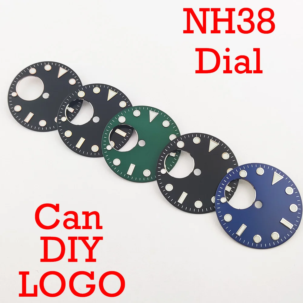 Watch Diver Dial NH38 Movement 28.5mm Blue/Green/White/Black Watch Hollow dial blue-green luminous mark watch accessories