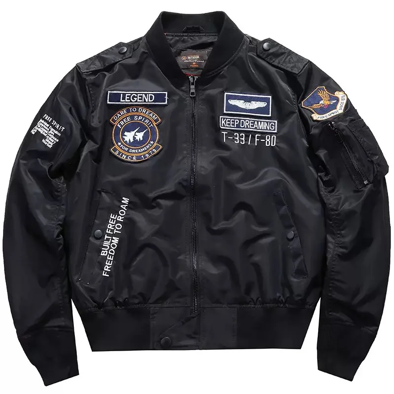 Autumn and Spring New Style Trendy American Vintage Embroidered Pilot Jacket Men's Casual Loose Sports High Quality Outerwear