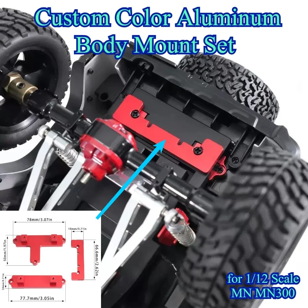 RC Crawler Custom Color Aluminum Body Mount Set Reinforced Upgrade Mod Parts for 1/12 Scale MN MN300 RC Car Spare Accessories