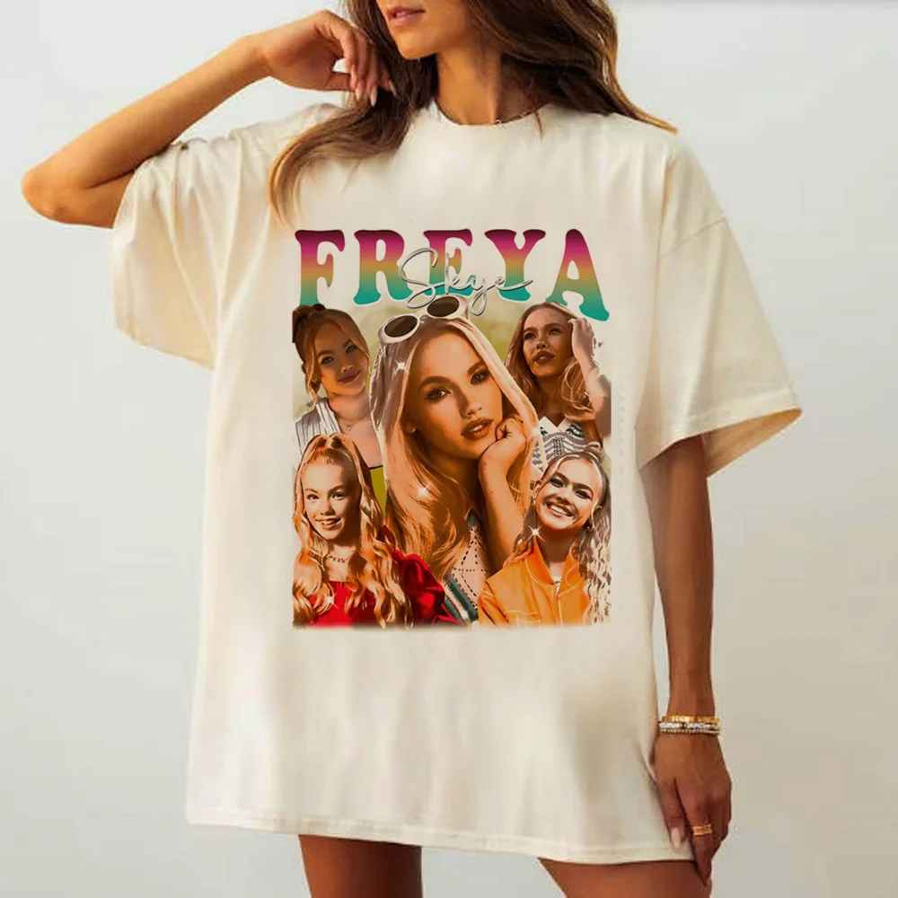 Женская футболка Freya Skye, удобная классическая красочная футболка в пастельных тонах Y2k, эстетичная винтажная модная классическая футболка в стиле гранж 2000-х годов