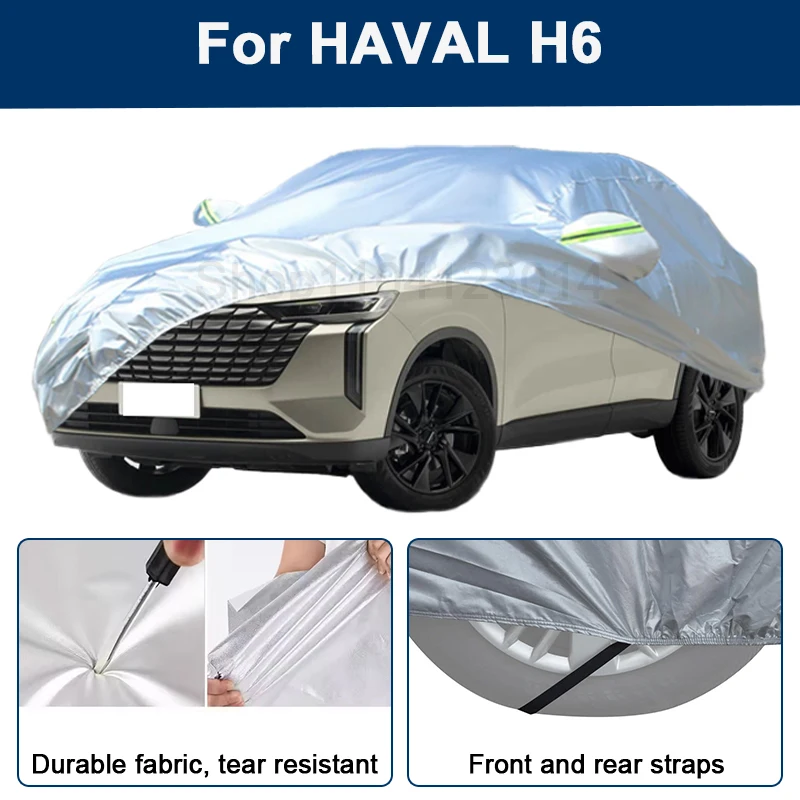 

Outdoor Full Car Cover For HAVAL H6 with Reflective Strips Waterproof Snowproof Dustproof UV Protection Auto Exterior Accessory