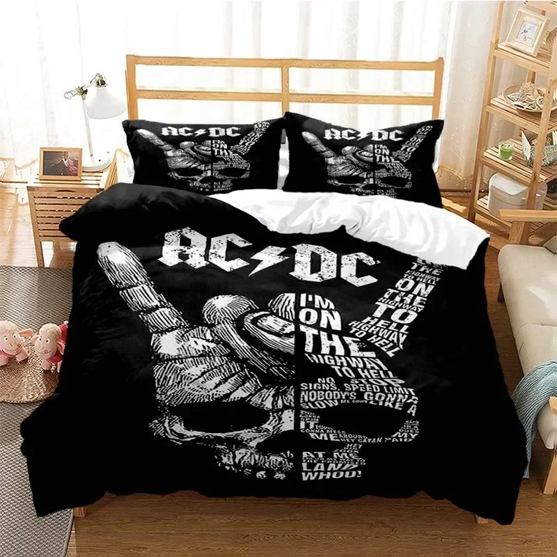 

3D Printed AC/DC Rock Band Bedding Set Single Twin Double Queen King Cal King Size Bed Linen Set