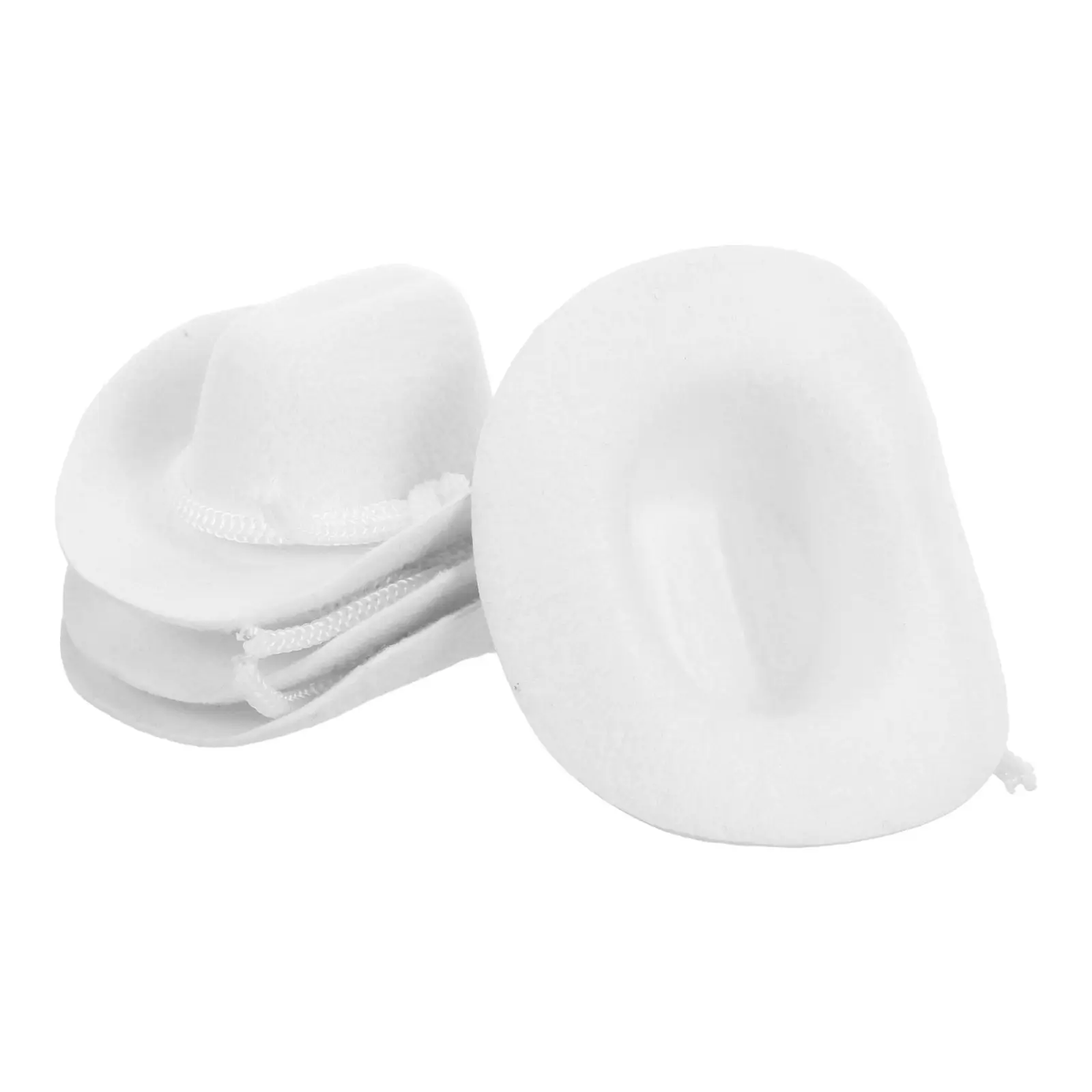 4 Piezas de Sombreros de Vaquero Blancos Pequeños, Mini Sombreros de Vaquera del Oeste para Figuras y Adornos