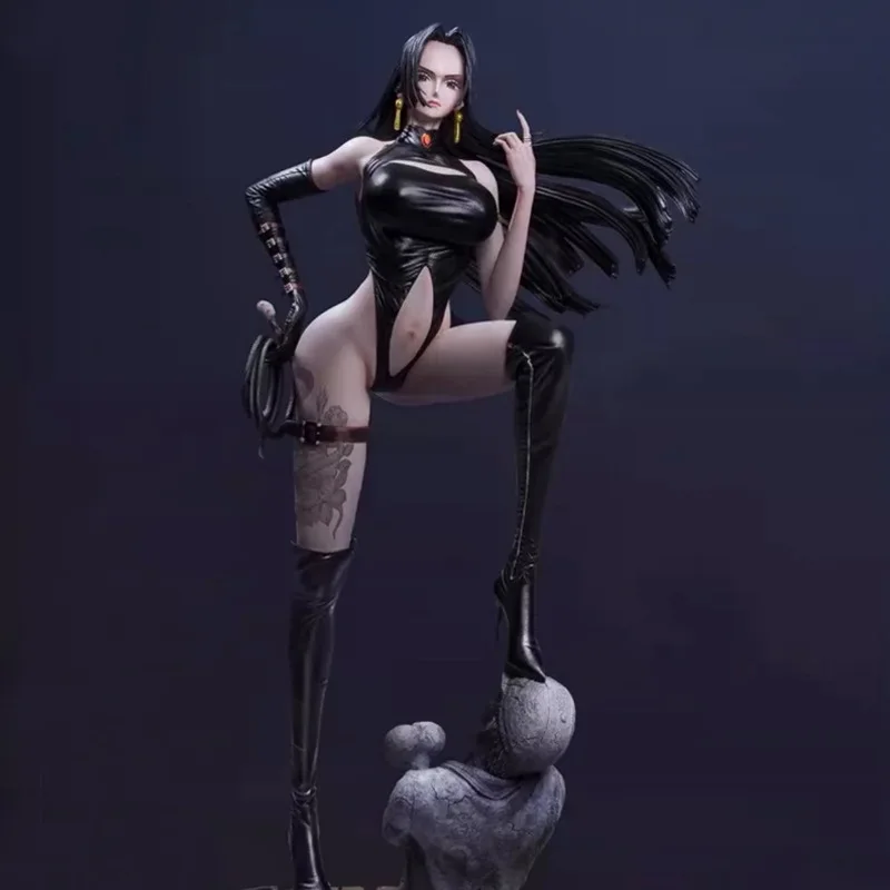 

49 см цельный Боа Хэнкок пиратская императрица кожаное пальто аниме модель ручной работы фигурки настольный чехол украшение орнамент подарок