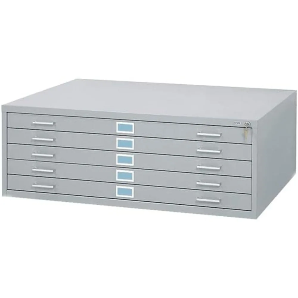 Elegant home file cabinet with five drawers, 36 X 48 files, ball roller, steel, optional lock kit file cabinet