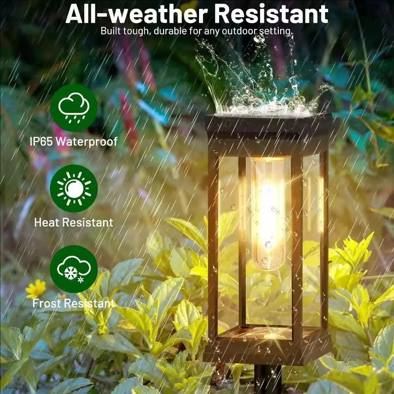 4/6 Pack Solar Pathway Lights Outdoor, Waterproof Solar Lights Outdoor Waterproof Auto On/Off Solar Powered Solar Garden Lights
