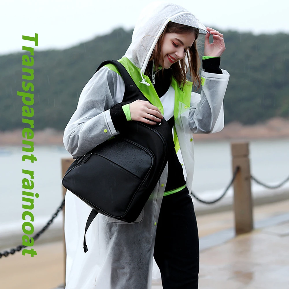Adult Long Transparent Thick Outdoor Raincoat Full Body Windbreaker Stylish Travel EVA Rainwear High Frequency Heat Sealed Rain