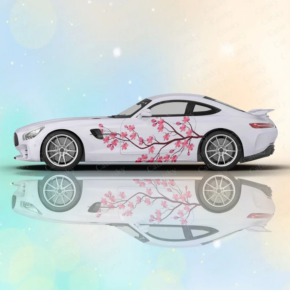 Universal Size, Large Vehicle Graphicscar Long Stripe Decal Sakura Cherry Blossom Livery, Japanese Side Car Decal Car Sticker