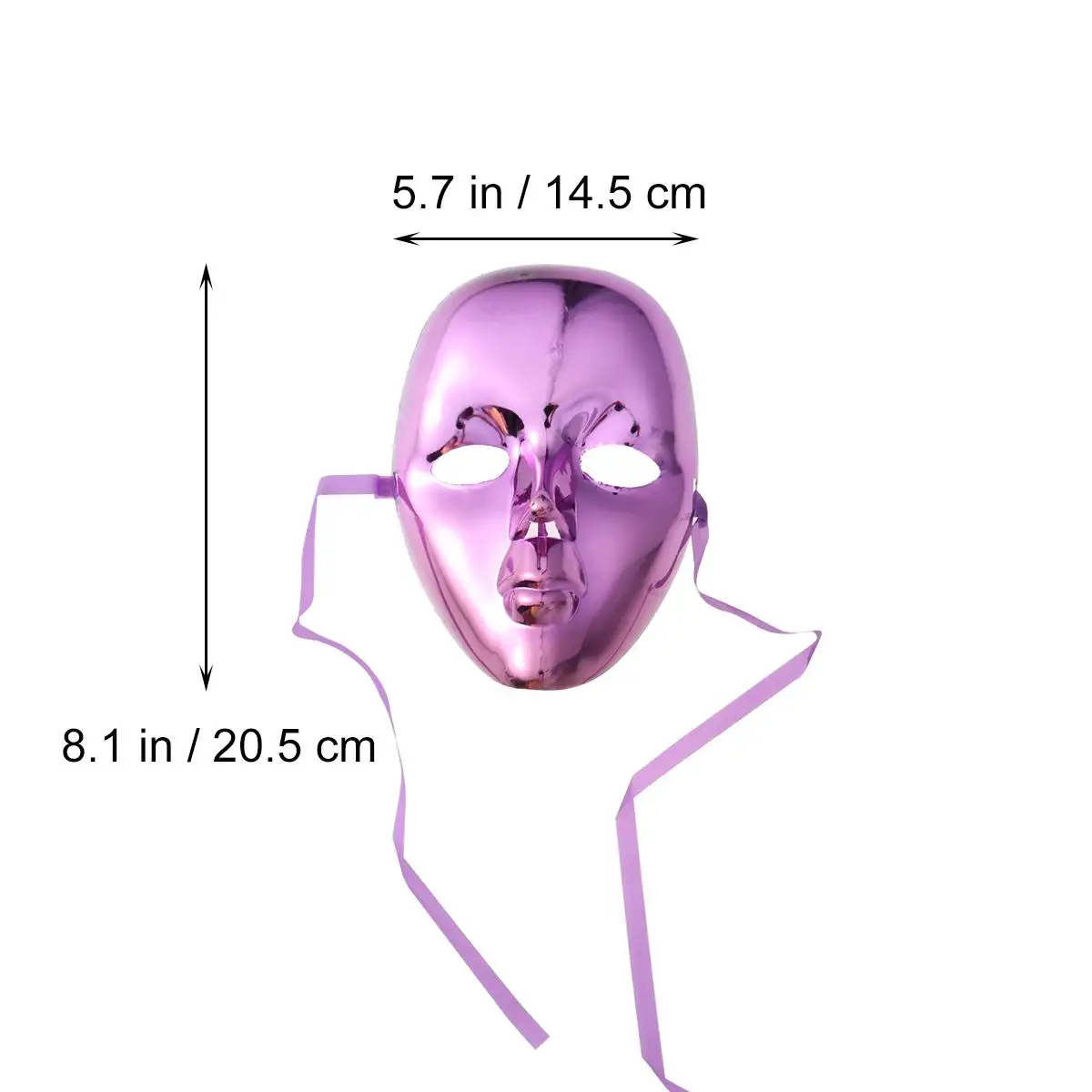 Galvanisierte Maskerademasken, glänzende Kunststoff-Halloween-Party-Maske, robustes, flexibles Band, Einheitsgröße, passend für die meisten Kostümbälle