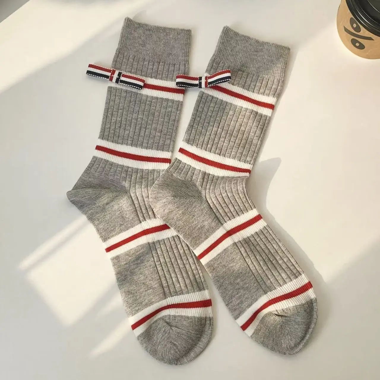 Women's Striped Cotton Crew Socks - Middle Tube Cotton Socks Trendy Casual Sports Socks Fashionable School Girls Socks