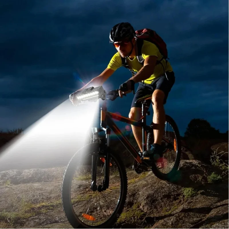 AliExpress NONE 9 LED Solar Bicycle Horn Light Power Display Cycling Front Lamp Rechargeable High Brightness Bike Headlight for MTB/Road Cycling