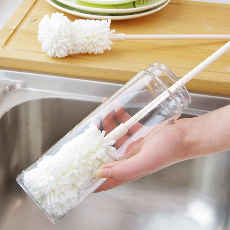 Long Handle Cup Brush Household Cup Wash Brush To Remove Tea Stains Clean Non-Dead Sponge Brush Baby Bottle Brush