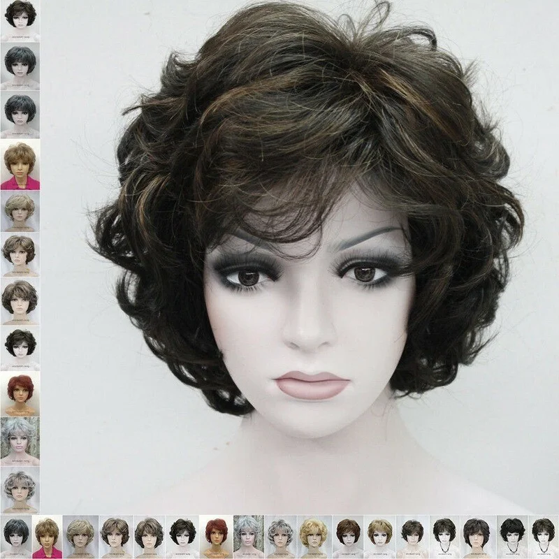 

19 Colour Short Curly Women Ladies Natural Hair Wig Cosplay Wigs