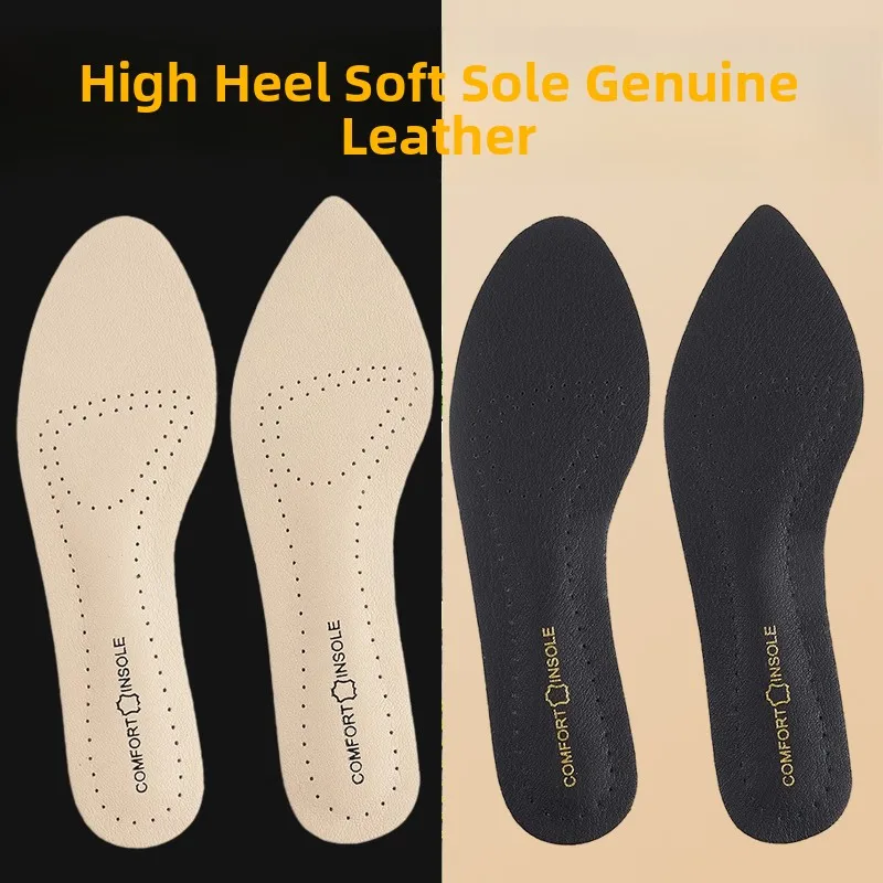Ultra-Thin Cowhide Leather Insoles for High Heels Full Pad Anti-Fall Sharp Point round Point Women's Footwear Adhesive Summer