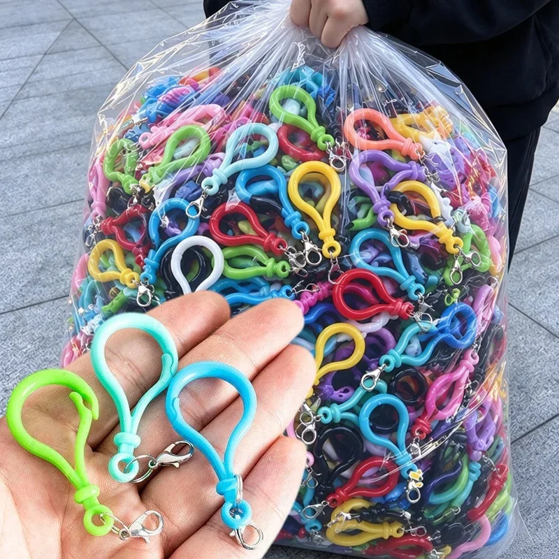 lastic Lobster Clasp, Colorful Lanyard Clip and Hook Clasp, Mixed Color, Plastic Keychain Clip for DIY Key Ring
