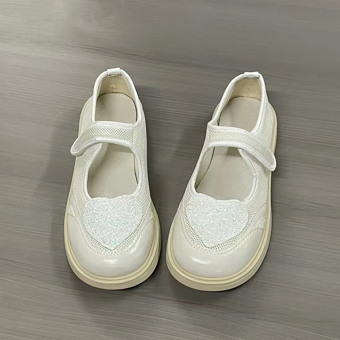 Xingliupi Anti-Slip Princess Shoes for Girls Slip-On with Magic Tape Performance Breathable Soft Bottom Simple Design Camping