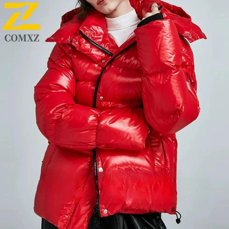 COMXZ Warm Thick Parker Coat Korean Fashion Waterproof Stylish Travel Padded Jacket Street High-End Down Jacket Men's Clothing