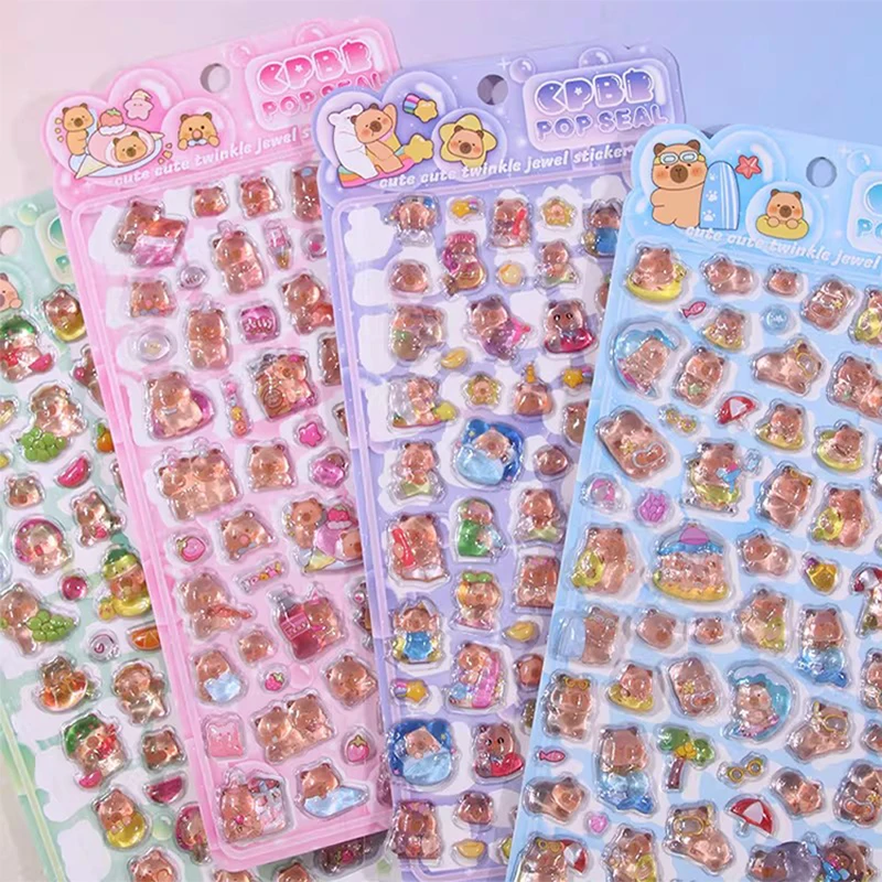 

Capybara Cute Cartoon 3D Relief Drop Stickers Scrapbooking DIY Diary Stationery Sticker Deco School Supplies