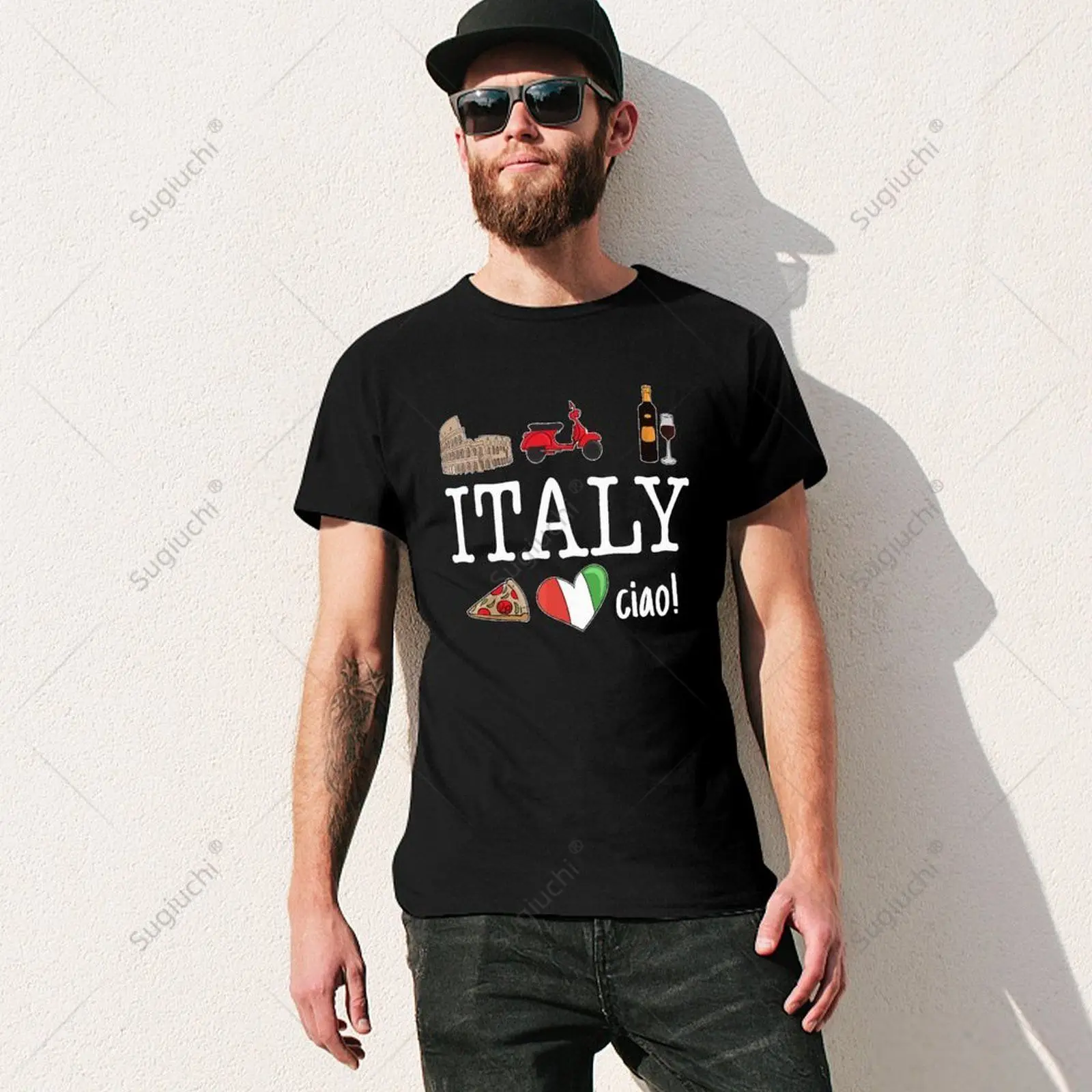 Unisex Men Love Italy And Everything Italian Culture Tshirt Tees T Shirts Women Boys 100% Cotton T-Shirt