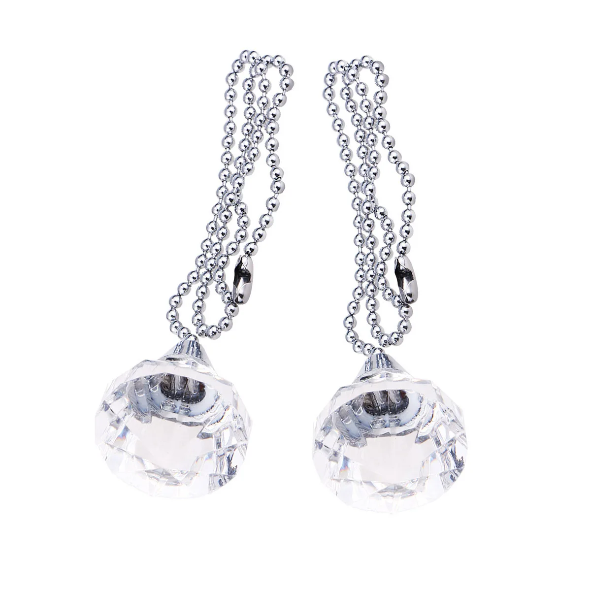 

2 Pcs Ceiling Fan Pull Chain with Connector Light Gorgeous Crystals Convenient Installation