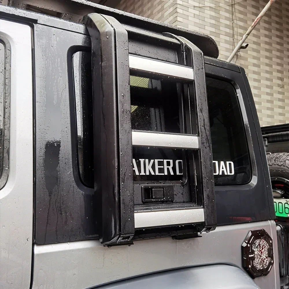 Maiker Factory price Aluminum Side  Ladder For Jeep  Wrangler  JK JL  Off Road Car Accessories