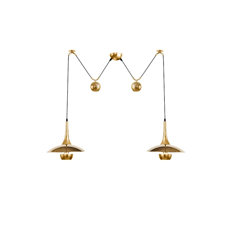 Nordic Postmodern Pulley Flying Saucer Pendant Light Dining Room Bedroom Designer Model Room Adjustable Lifting Hanging Lamp