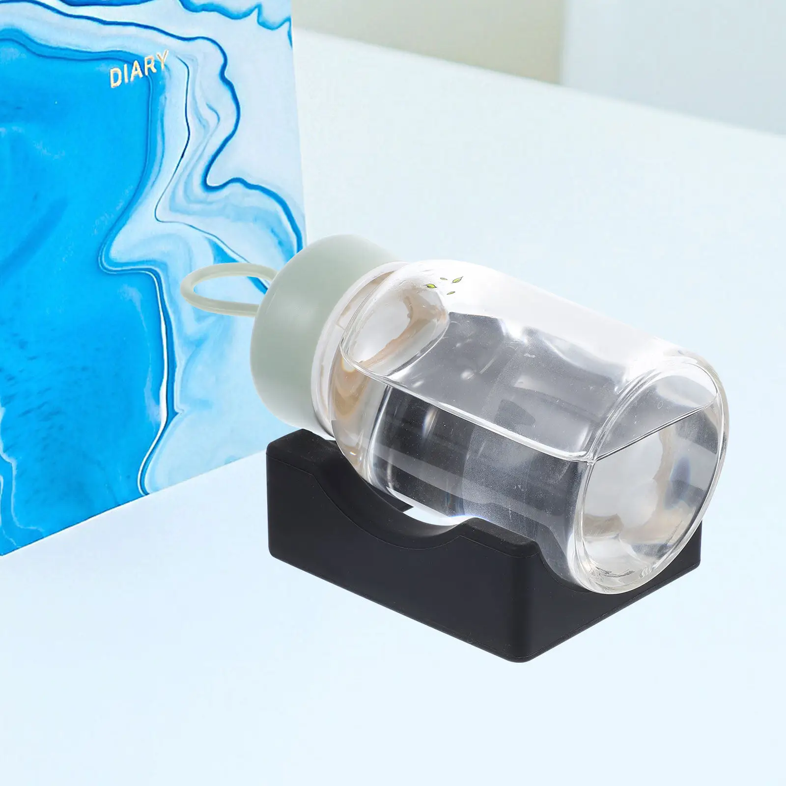 Glass Cup Silicone Cup Cradle Tumbler Holder Small Compact Tumbler Stand Smooth Texture Non-Slip Surface Built-in Slot
