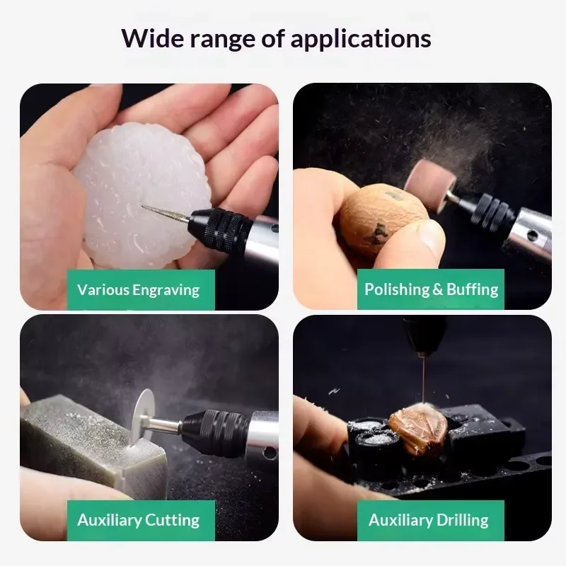 Mini Electric Grinder Rechargeable Lithium Battery Rotary Tool for Jade Carving Drilling Beeswax Polishing Engraving Pen Kit