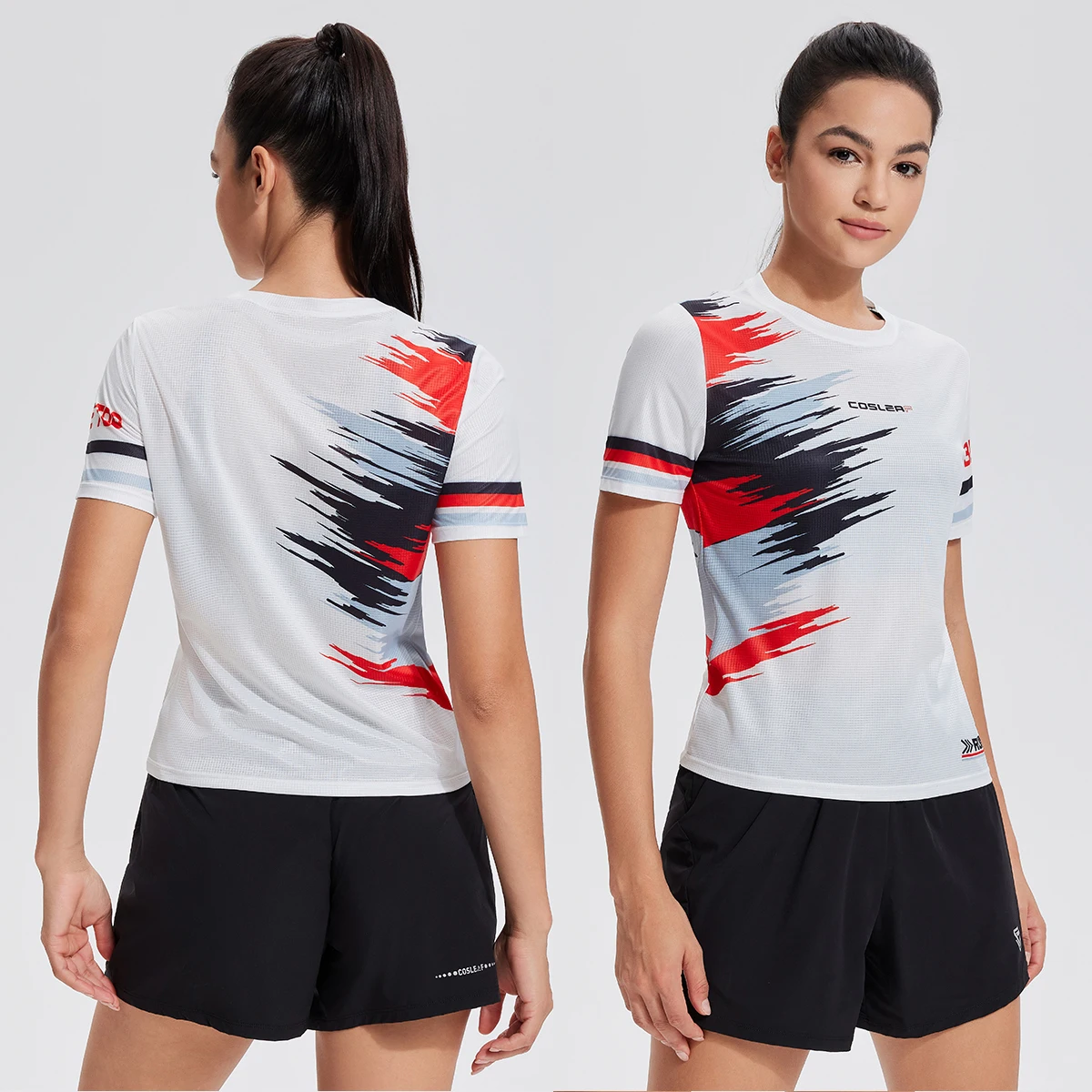 

Спортивная женская футболка для спортзала, 100% полиэстер, быстросохнущие топы для бега, йоги, легкая дышащая футболка с короткими рукавами для активного отдыха