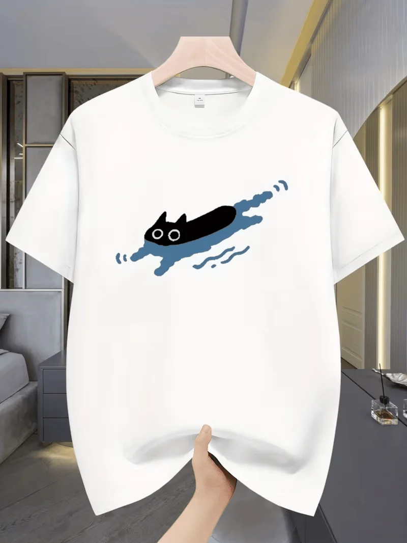 Men's Casual Short-Sleeved T-Shirt, Summer Breathable Round Neck, 