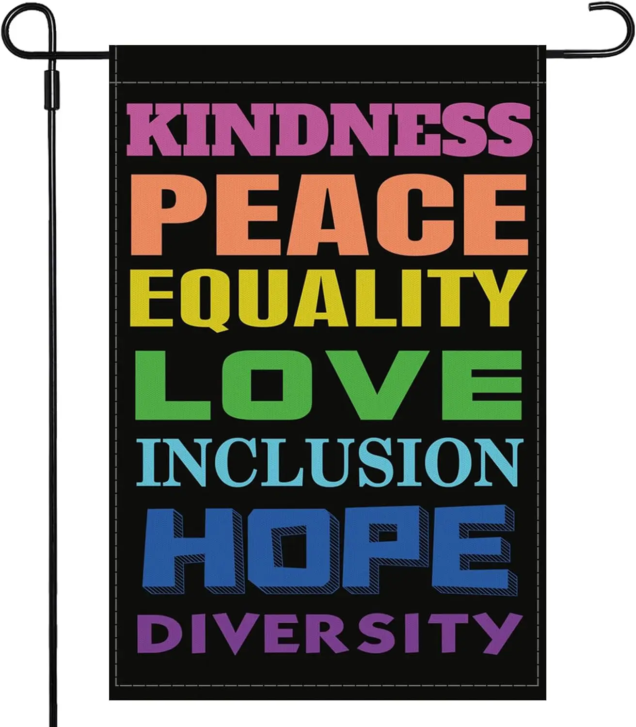 Garden Flag Kindness Peace Equality Love Inclusion Hope Diversity Spring Summer Autumn Flag Double Sided Polyester Vertical jjp