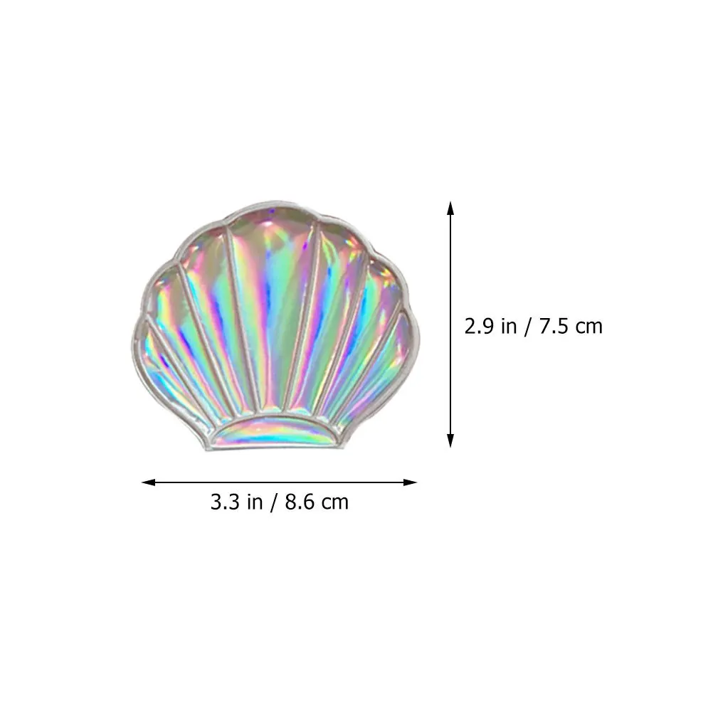 2Pcs Portable Compact Makeup Mirror Foldable Shell Shape Double Sided Vintage Small Pocket Mirror for Travel