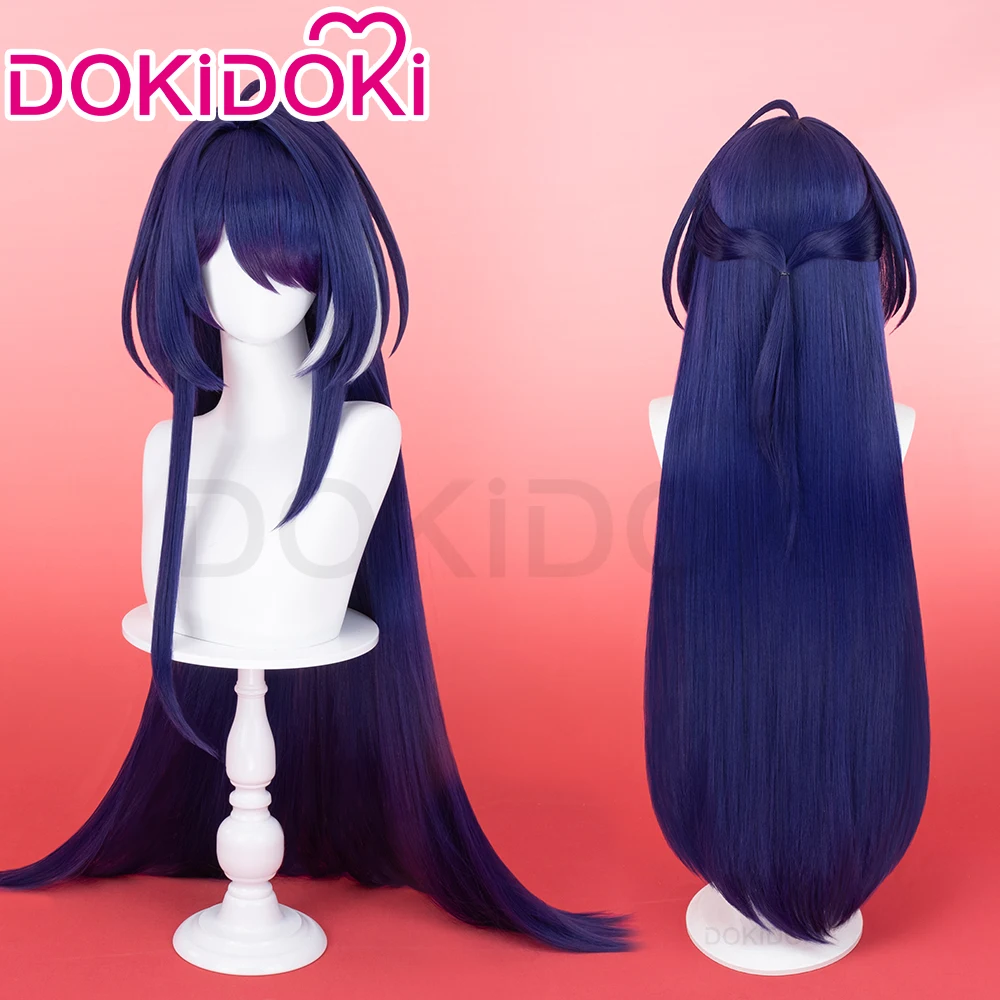 IN STOCK Acheron Wig Game Honkai: Star Rail DokiDoki Women 80cm Long Straight Wig Acheron Ear Clip Tattoo Scalp Wig Free Cap