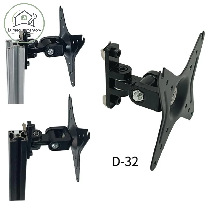 Universal Wall Mount Monitor Bracket VESA 100 75 50mm with Button Box 2 Axis Adjustable for Display TV Holder Office Studio