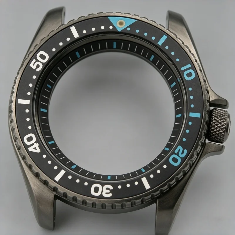 Gun Colour SKX007 SKX009 Replacement Watch Case Fit NH35 NH36 Automatic Movement 200M Waterproof Sapphire Glass Diver Case