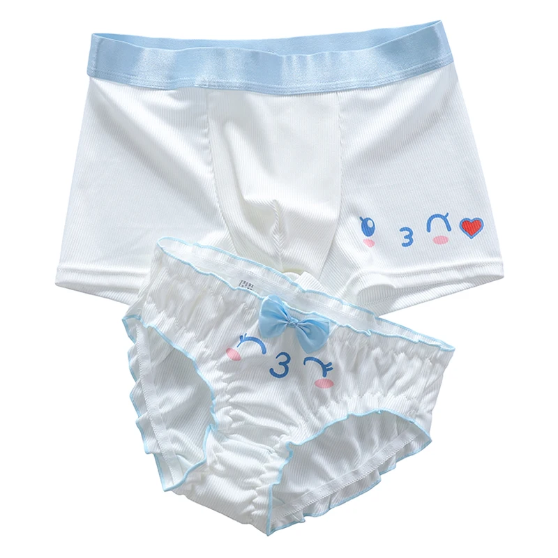 2024 New Couple Underwear Pure Cotton Cute Cartoon Fun Couple Underwear Sexy And Pure Desire Set For One Male And One Female